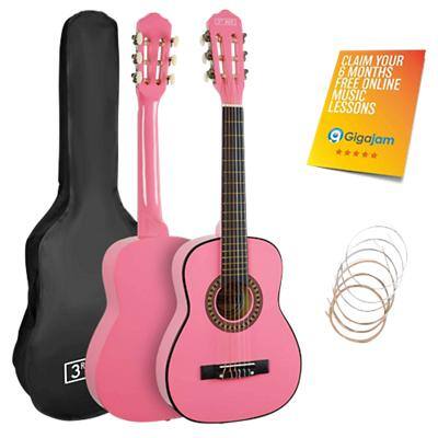3rd Avenue Classical Guitar 1/4 Size Pink Set