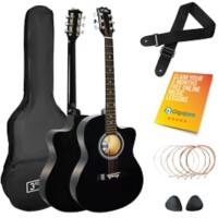 3rd Avenue Acoustic Guitar Cutaway Black Set