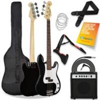 3rd Avenue Electric Bass Guitar Full Size Black Set