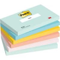 Post-it Sticky Notes 127 x 76 mm 655MTDR Assorted 6 Pads of 100 Sheets