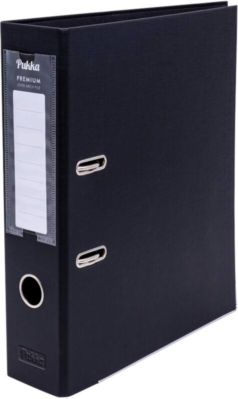 Pukka Wide Lever Arch File A4 75 mm Black 2 Rings 9712-PPF Cardboard, PP (Polypropylene) Textured Portrait, Landscape