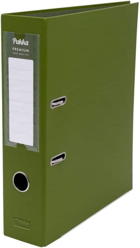 Pukka Wide Lever Arch File A4 75 mm Green 2 Rings 9715-PPF Cardboard, PP (Polypropylene) Textured Portrait, Landscape