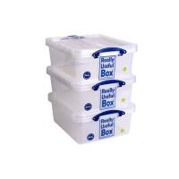 Really Useful Box Storage Box 23.5 L Transparent PP (Polypropylene) 39.5 x 50 x 19.5 cm Pack of 3