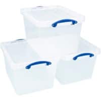 Really Useful Box Storage Box 40C-PK3CB 40 L Transparent PP (Polypropylene) 39.5 x 50 x 31.5 cm Pack of 3