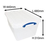 Really Useful Box Storage Box 61 L Transparent PP (Polypropylene) 44 x 68 x 31 cm Pack of 3