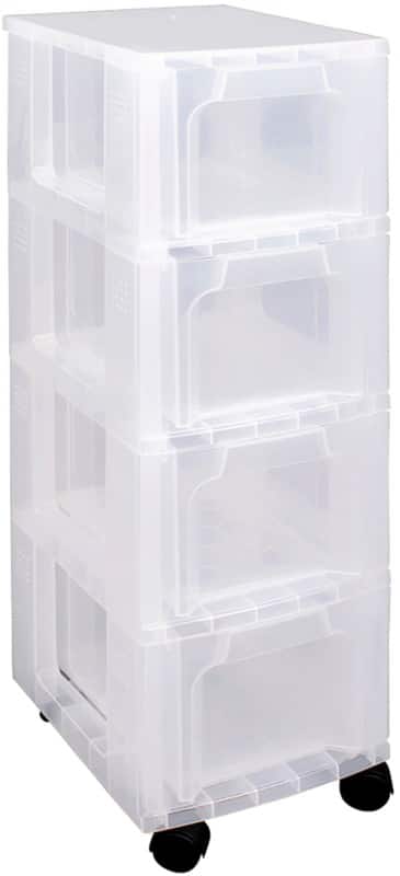 Really Useful Box Slimline PP (Polypropylene) Storage Box 4 x 6 L Transparent 24 x 30 x 74 cm