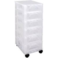 Really Useful Box Slimline Storage Box 6 x 3.5 L Transparent 24 x 30 x 66 cm