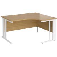 Dams International Right Hand Ergonomic Desk MCM14ERWHO 1,400 x 1,200 x 725 mm