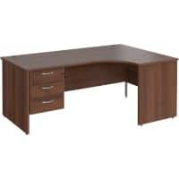 Dams International Maestro 25 Right Hand Ergonomic Desk Walnut Wood 3 Drawers 1,800 x 1,200 x 725 mm