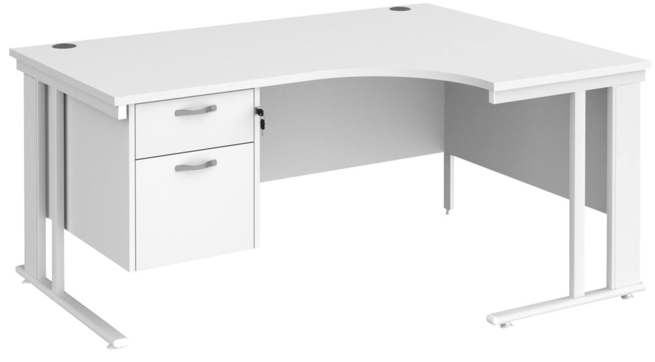 Dams International Right Hand Ergonomic Desk MCM16ERP2WHWH 1,600 x ...