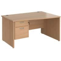 Dams International Maestro 25 Height Adjustable Wave Desk Beech Wood 1,400 x 725 mm x 800 - 990 mm