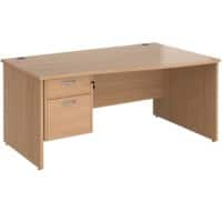 Dams International Maestro 25 Height Adjustable Wave Desk Beech Wood 1,600 x 725 mm x 800 - 990 mm