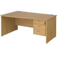 Dams International Maestro 25 Height Adjustable Wave Desk Oak Wood 1,600 x 725 mm x 800 - 990 mm