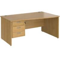 Dams International Maestro 25 Height Adjustable Wave Desk Oak Wood 1,600 x 725 mm x 800 - 990 mm