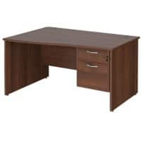 Dams International Maestro 25 Height Adjustable Wave Desk Walnut Wood 1,400 x 725 mm x 800 - 990 mm