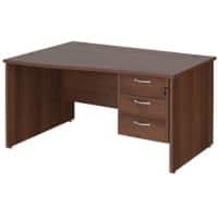 Dams International Maestro 25 Height Adjustable Wave Desk Walnut Wood 1,400 x 725 mm x 800 - 990 mm