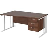 Dams International Wave Desk MCM16WLP3WHW 1,600 x 725 x 800 - 990 mm