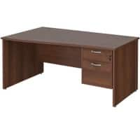 Dams International Maestro 25 Height Adjustable Wave Desk Walnut Wood 1,600 x 725 mm x 800 - 990 mm