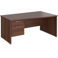 Dams International Maestro 25 Height Adjustable Wave Desk Walnut Wood 2 Drawers 1,600 x 725 mm x 800 - 990 mm