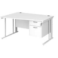 Dams International Wave Desk MCM14WLP2WHWH 1,400 x 725 x 800 - 990 mm