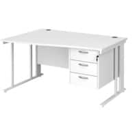 Dams International Wave Desk MCM14WLP3WHWH 1,400 x 725 x 800 - 990 mm