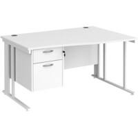 Dams International Wave Desk MCM14WRP2WHWH 1,400 x 725 x 800 - 990 mm