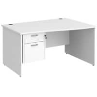 Dams International Maestro 25 Height Adjustable Wave Desk Oak Wood White 1,400 x 725 mm x 800 - 990 mm