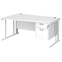 Dams International Wave Desk MCM16WLP2WHWH 1,600 x 725 x 800 - 990 mm