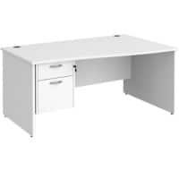 Dams International Maestro 25 Height Adjustable Wave Desk Oak Wood White 1,600 x 725 mm x 800 - 990 mm