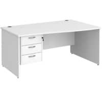 Dams International Maestro 25 Height Adjustable Wave Desk Oak Wood White 1,600 x 725 mm x 800 - 990 mm