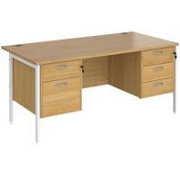 Dams International Maestro 25 Desk Oak Wood White 1,600 x 800 x 725 mm