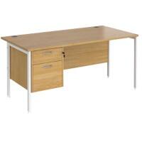 Dams International Maestro 25 Desk Oak Wood White 1,600 x 800 x 725 mm