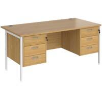 Dams International Maestro 25 Desk Oak Wood White 1,600 x 800 x 725 mm