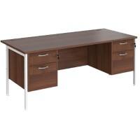 Dams International Maestro 25 Desk Walnut Wood White 1,800 x 800 x 725 mm