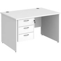 Dams International Maestro 25 Desk Oak Wood White 5 Drawers 1,200 x 800 x 725 mm