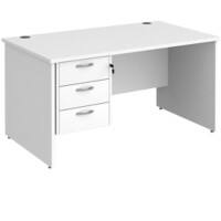 Dams International Maestro 25 Desk Oak Wood White 3 Drawers 1,400 x 800 x 725 mm