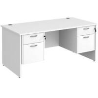 Dams International Maestro 25 Desk Oak Wood White 4 Drawers 1,600 x 800 x 725 mm