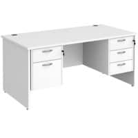 Dams International Maestro 25 Desk Oak Wood White 5 Drawers 1,600 x 800 x 725 mm