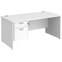 Dams International Maestro 25 Desk Oak Wood White 2 Drawers 1,600 x 800 x 725 mm