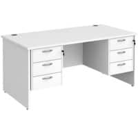 Dams International Maestro 25 Desk Oak Wood White 6 Drawers 1,600 x 800 x 725 mm