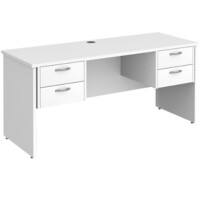 Dams International Maestro 25 Desk Oak Wood White 4 Drawers 1,600 x 600 x 725 mm