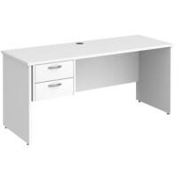 Dams International Maestro 25 Desk Oak Wood White 2 Drawers 1,600 x 600 x 725 mm