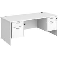 Dams International Maestro 25 Desk Oak Wood White 4 Drawers 1,800 x 800 x 725 mm