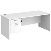 Dams International Maestro 25 Desk Oak Wood White 2 Drawers 1,800 x 800 x 725 mm