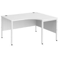 Dams International Right Hand Ergonomic Desk MB14ERWHWH 1,400 x 1,200 x 725 mm