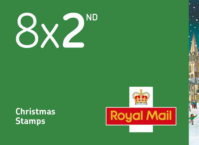 Royal Mail Christmas Postage Stamps 2nd Class GB Self Adhesive Pack of 8