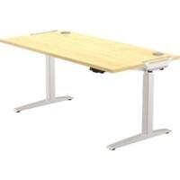 Fellowes Levado Electronically Height Adjustable Sit Stand Desk Maple T-Foot 1,829 (W) x 698 (D) x 1,257 (H) mm MDF (Medium-Density Fibreboard), PVC (Polyvinyl Chloride), Steel