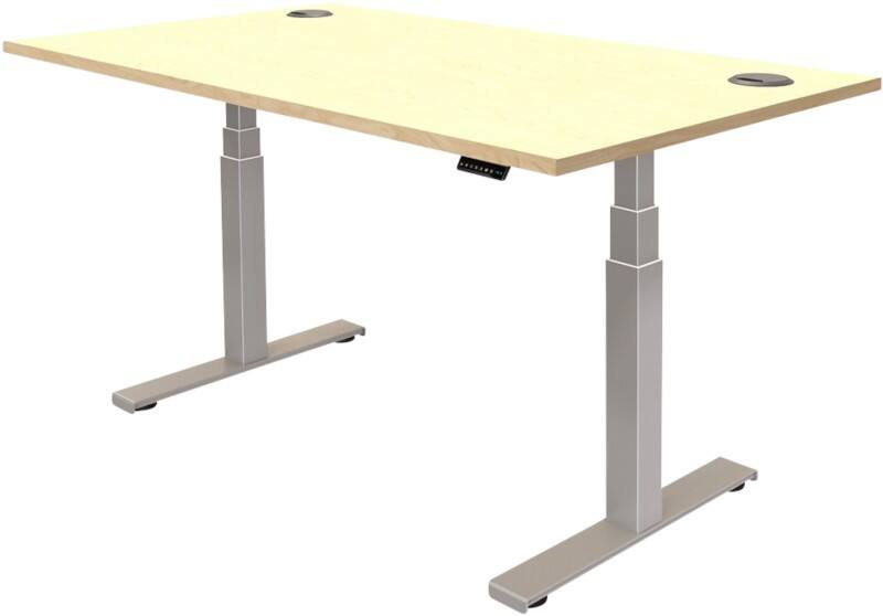 Fellowes Cambio Electronically Height Adjustable Sit Stand Desk Maple T-Foot 1,699 (W) x 649 (D) x 1,305 (H) mm MDF (Medium-Density Fibreboard), PVC (Polyvinyl Chloride), Steel