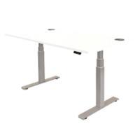 Fellowes Cambio Electronically Height Adjustable Sit Stand Desk White T-Foot 1,699 (W) x 649 (D) x 1,305 (H) mm MDF (Medium-Density Fibreboard), PVC (Polyvinyl Chloride), Steel
