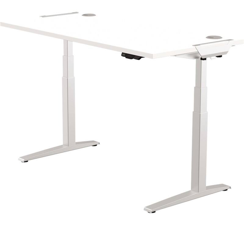 Fellowes Levado Electronically Height Adjustable Sit Stand Desk White T-Foot 1,829 (W) x 698 (D) x 1,257 (H) mm MDF (Medium-Density Fibreboard), PVC (Polyvinyl Chloride), Steel